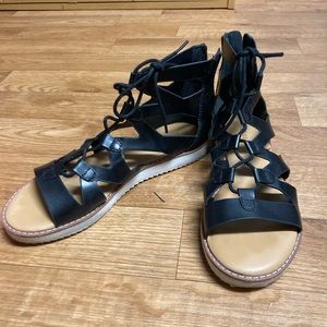 MaddenGirl Brand Zip up Sandals (gladiators) size 7.5 Womens Color Black